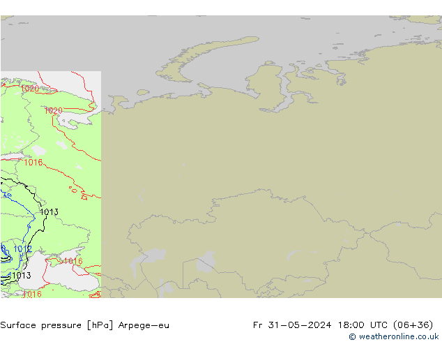 Surface pressure Arpege-eu Fr 31.05.2024 18 UTC