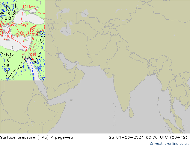 Pressione al suolo Arpege-eu sab 01.06.2024 00 UTC