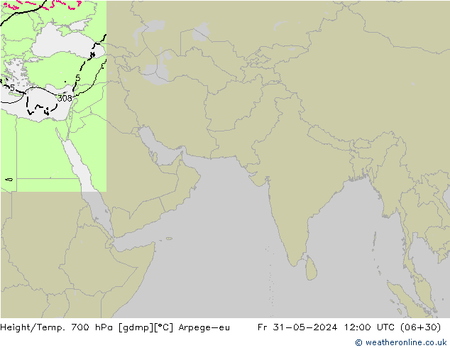 Height/Temp. 700 hPa Arpege-eu ven 31.05.2024 12 UTC
