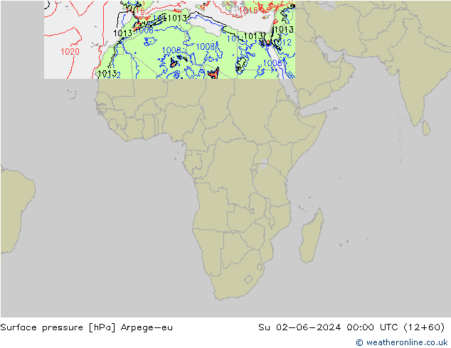 Yer basıncı Arpege-eu Paz 02.06.2024 00 UTC