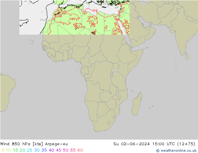 Wind 850 hPa Arpege-eu Su 02.06.2024 15 UTC