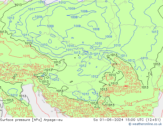 Yer basıncı Arpege-eu Cts 01.06.2024 15 UTC