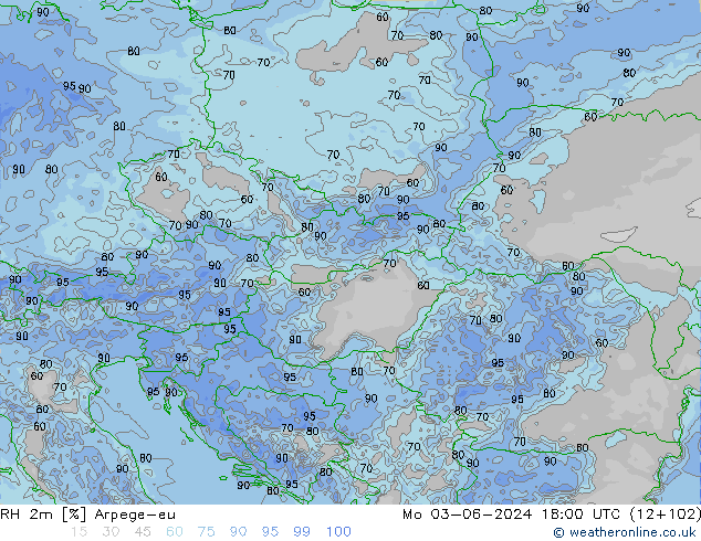 RH 2m Arpege-eu Mo 03.06.2024 18 UTC