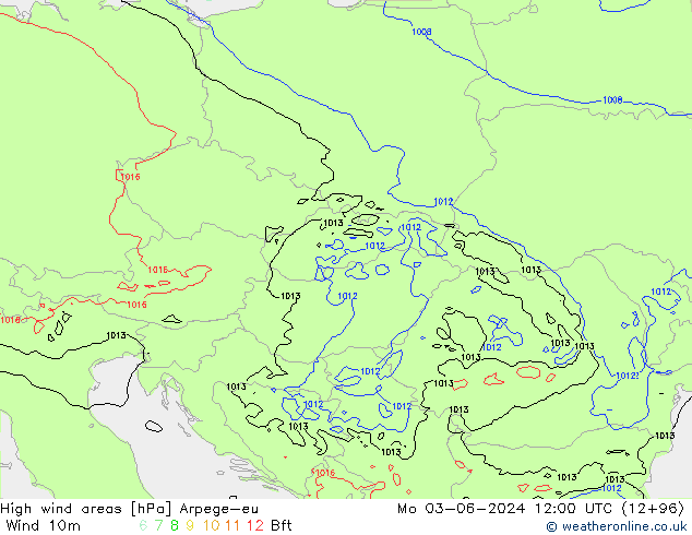 yüksek rüzgarlı alanlar Arpege-eu Pzt 03.06.2024 12 UTC