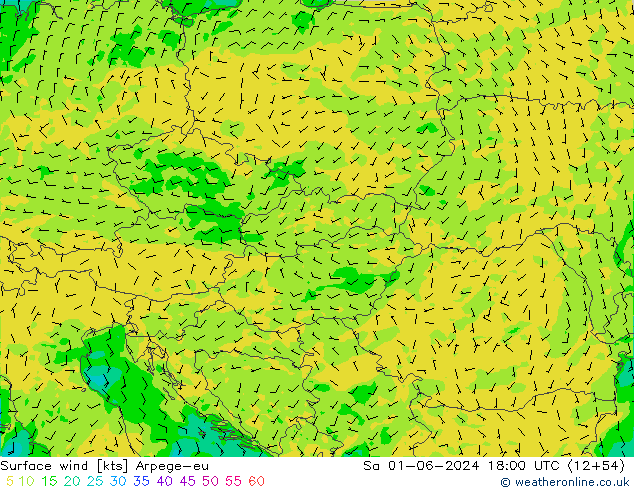 ветер 10 m Arpege-eu сб 01.06.2024 18 UTC