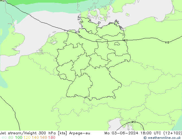 Jet stream Arpege-eu Seg 03.06.2024 18 UTC