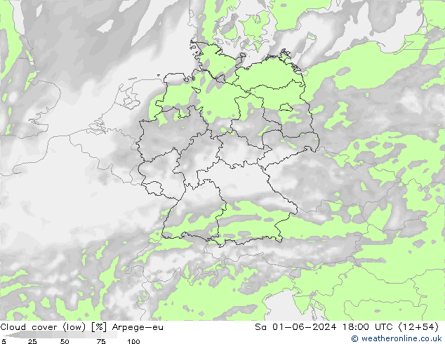 nízká oblaka Arpege-eu So 01.06.2024 18 UTC