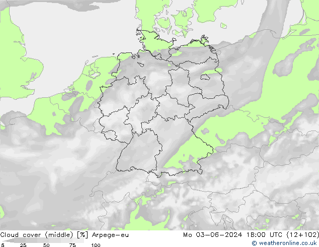 Bulutlar (orta) Arpege-eu Pzt 03.06.2024 18 UTC