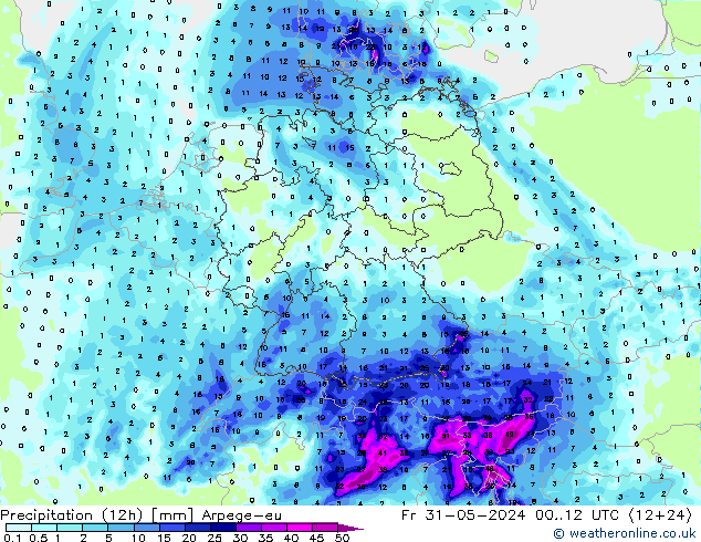 Nied. akkumuliert (12Std) Arpege-eu Fr 31.05.2024 12 UTC
