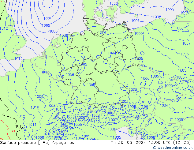 Luchtdruk (Grond) Arpege-eu do 30.05.2024 15 UTC