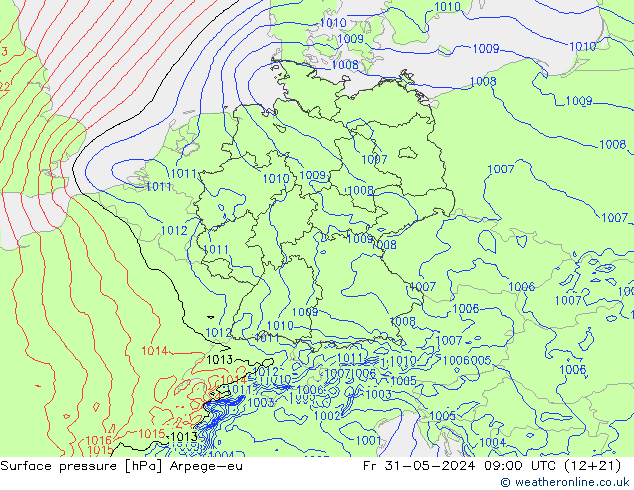 Bodendruck Arpege-eu Fr 31.05.2024 09 UTC