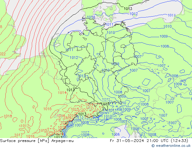 Yer basıncı Arpege-eu Cu 31.05.2024 21 UTC