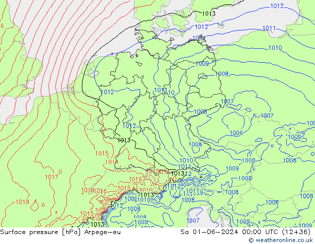 Surface pressure Arpege-eu Sa 01.06.2024 00 UTC