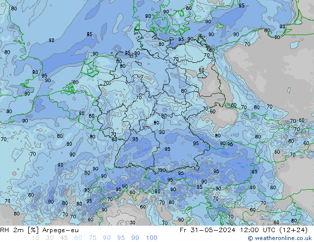 RH 2m Arpege-eu пт 31.05.2024 12 UTC