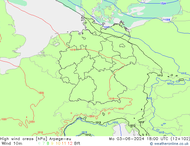 Windvelden Arpege-eu ma 03.06.2024 18 UTC