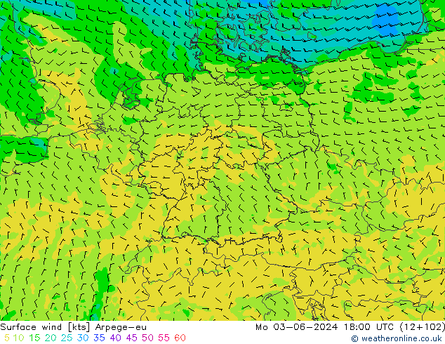 Bodenwind Arpege-eu Mo 03.06.2024 18 UTC