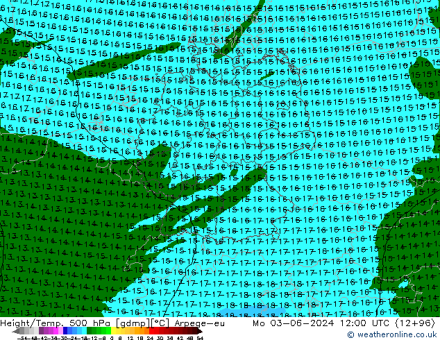 Hoogte/Temp. 500 hPa Arpege-eu ma 03.06.2024 12 UTC