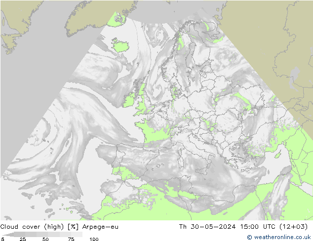 Nuages (élevé) Arpege-eu jeu 30.05.2024 15 UTC