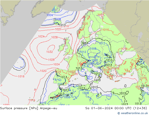 Yer basıncı Arpege-eu Cts 01.06.2024 00 UTC
