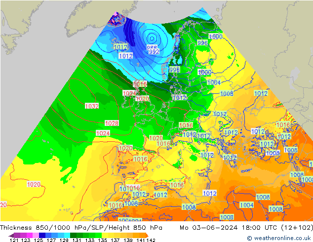 Thck 850-1000 hPa Arpege-eu lun 03.06.2024 18 UTC