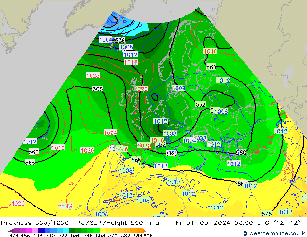 Thck 500-1000hPa Arpege-eu Fr 31.05.2024 00 UTC