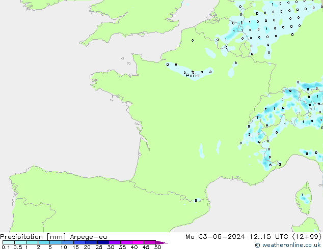 precipitação Arpege-eu Seg 03.06.2024 15 UTC