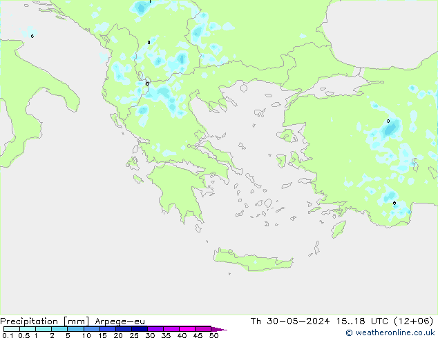 Srážky Arpege-eu Čt 30.05.2024 18 UTC