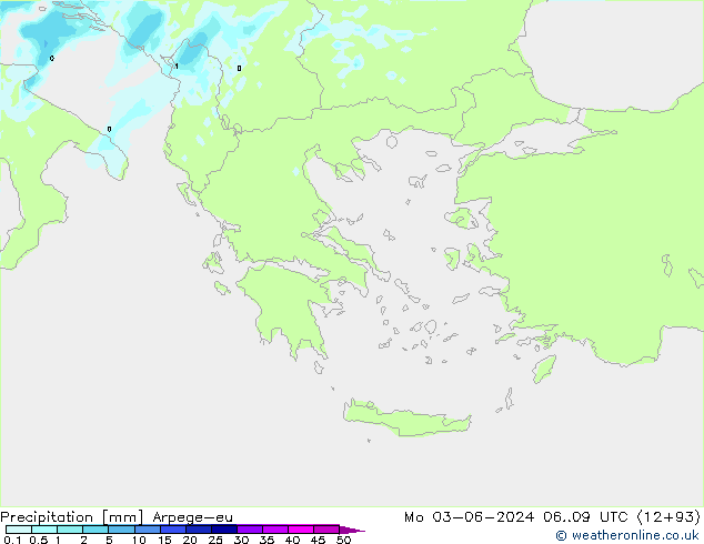 Precipitation Arpege-eu Mo 03.06.2024 09 UTC