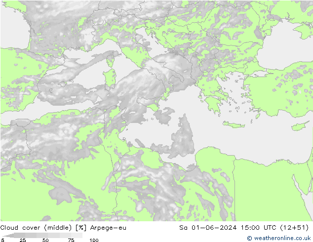 nuvens (médio) Arpege-eu Sáb 01.06.2024 15 UTC