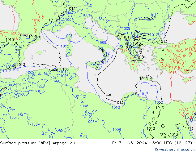 Bodendruck Arpege-eu Fr 31.05.2024 15 UTC