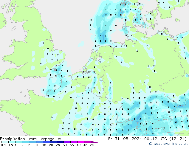 Precipitation Arpege-eu Fr 31.05.2024 12 UTC