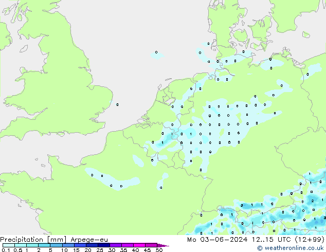 Precipitación Arpege-eu lun 03.06.2024 15 UTC