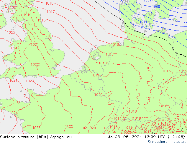 Bodendruck Arpege-eu Mo 03.06.2024 12 UTC