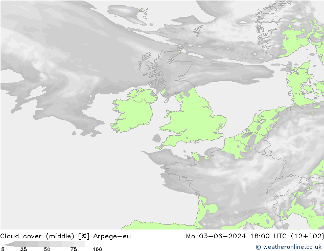 Nubi medie Arpege-eu lun 03.06.2024 18 UTC