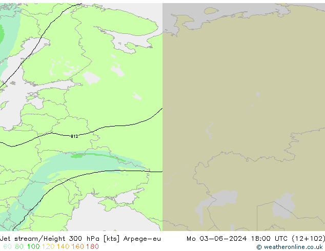 Jet stream Arpege-eu Seg 03.06.2024 18 UTC