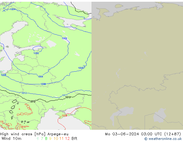 Windvelden Arpege-eu ma 03.06.2024 03 UTC