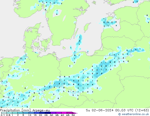 Yağış Arpege-eu Paz 02.06.2024 03 UTC