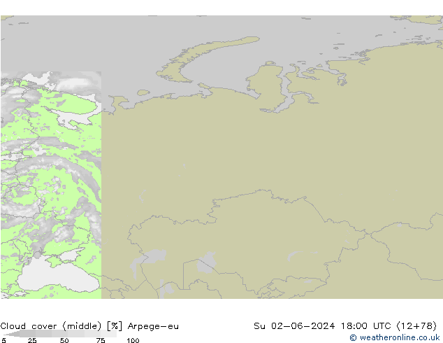 Wolken (mittel) Arpege-eu So 02.06.2024 18 UTC