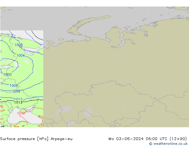 Presión superficial Arpege-eu lun 03.06.2024 06 UTC