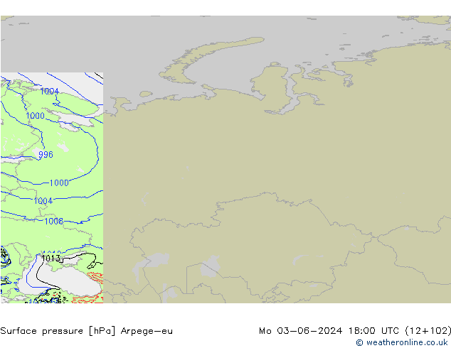 pression de l'air Arpege-eu lun 03.06.2024 18 UTC