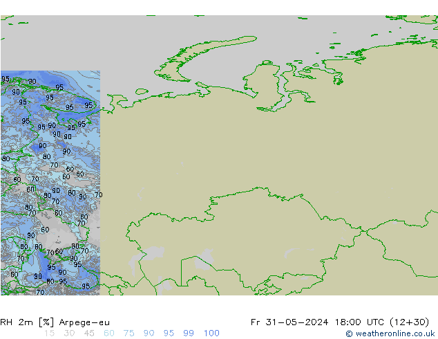 RH 2m Arpege-eu Fr 31.05.2024 18 UTC
