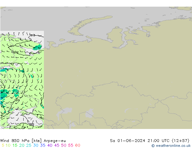 Rüzgar 850 hPa Arpege-eu Cts 01.06.2024 21 UTC