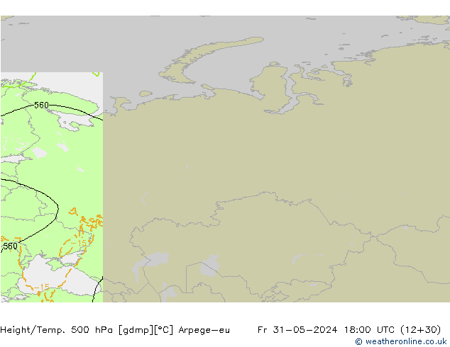 Height/Temp. 500 hPa Arpege-eu Fr 31.05.2024 18 UTC