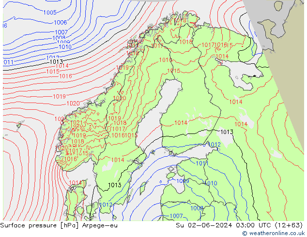 pression de l'air Arpege-eu dim 02.06.2024 03 UTC