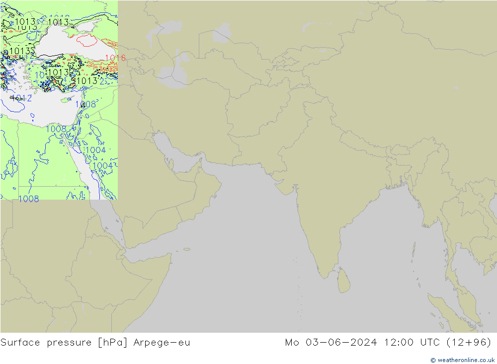 Presión superficial Arpege-eu lun 03.06.2024 12 UTC