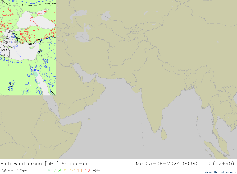 yüksek rüzgarlı alanlar Arpege-eu Pzt 03.06.2024 06 UTC