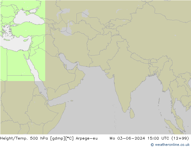 Height/Temp. 500 hPa Arpege-eu 星期一 03.06.2024 15 UTC