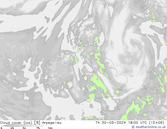 Bewolking (Laag) Arpege-eu do 30.05.2024 18 UTC