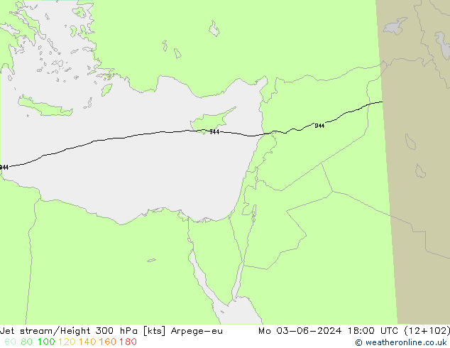 Jet Akımları Arpege-eu Pzt 03.06.2024 18 UTC