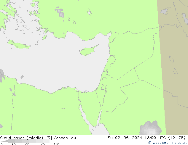 oblačnosti uprostřed Arpege-eu Ne 02.06.2024 18 UTC